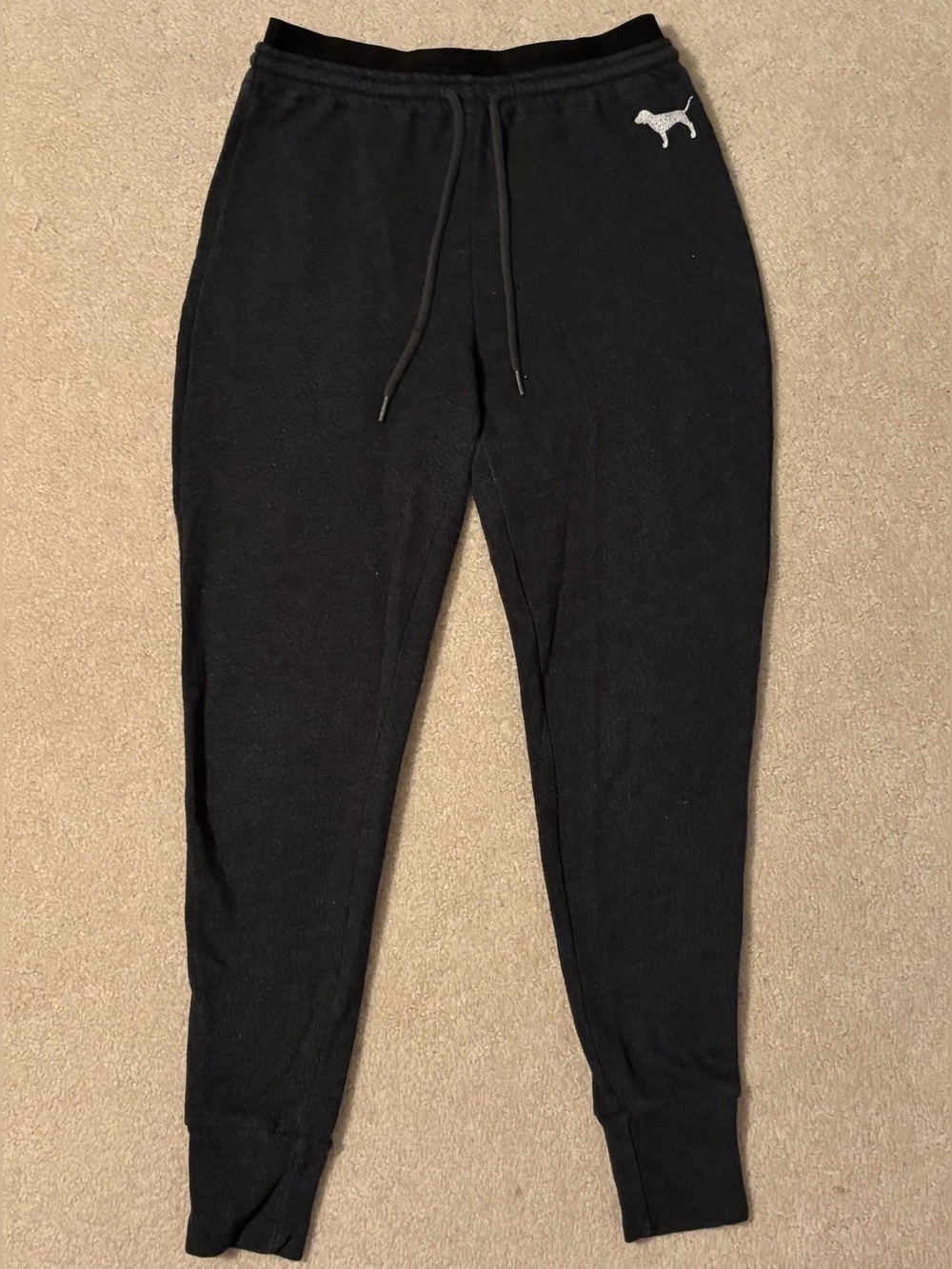 PINK Victoria's Secret Black Jogger Sweatpants with Logo